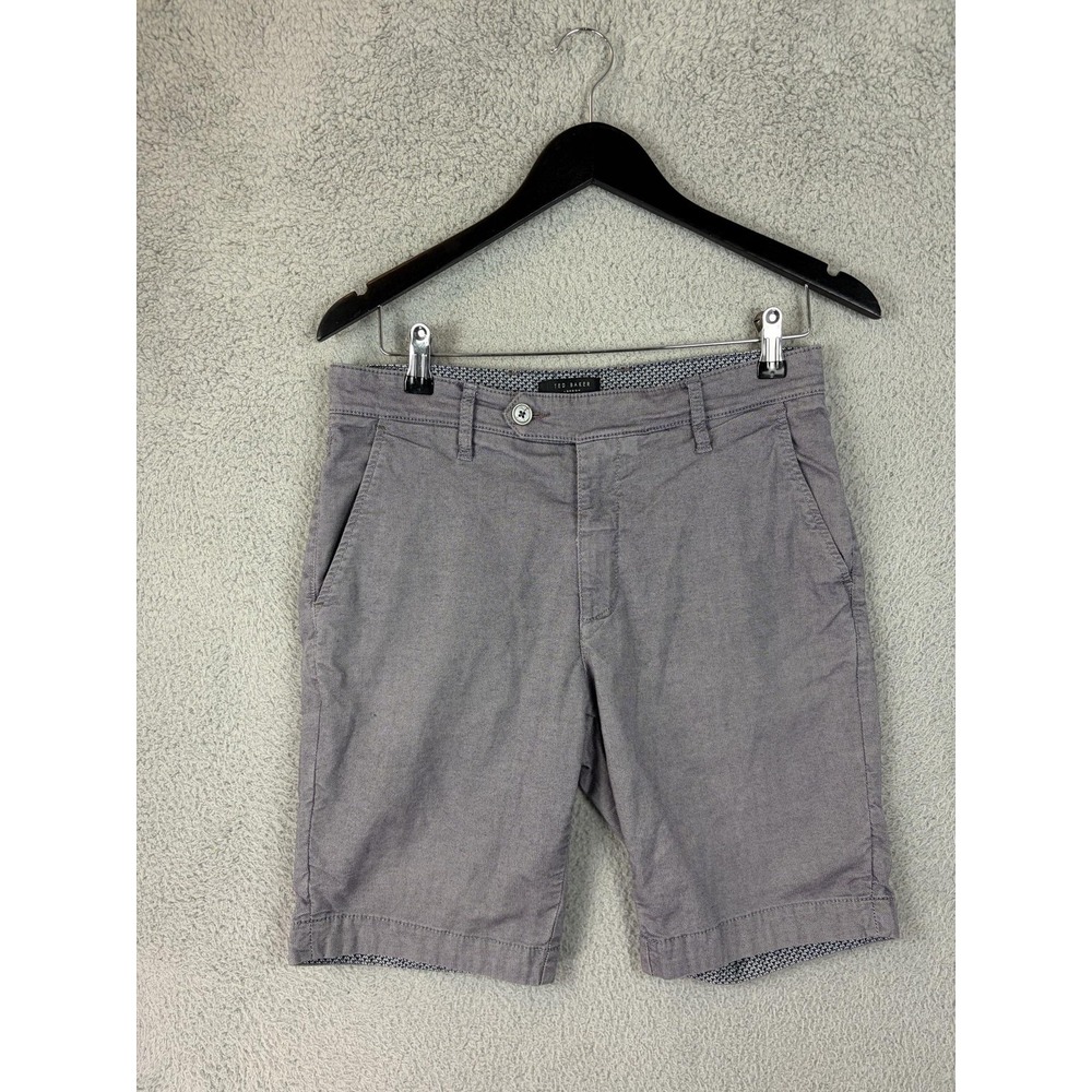 Ted Baker Shorts Mens 30 Gray Chino Cotton Stretch 9 Inseam Casual Summer Mens